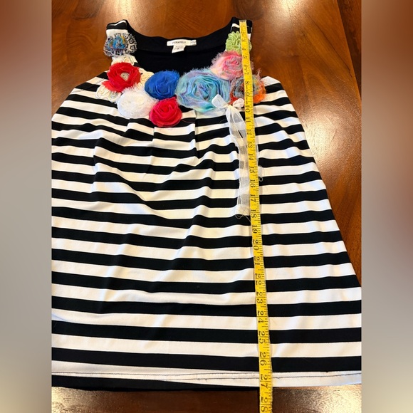 Striped Floral Embellished Women's Top, size S - Picture 6 of 7